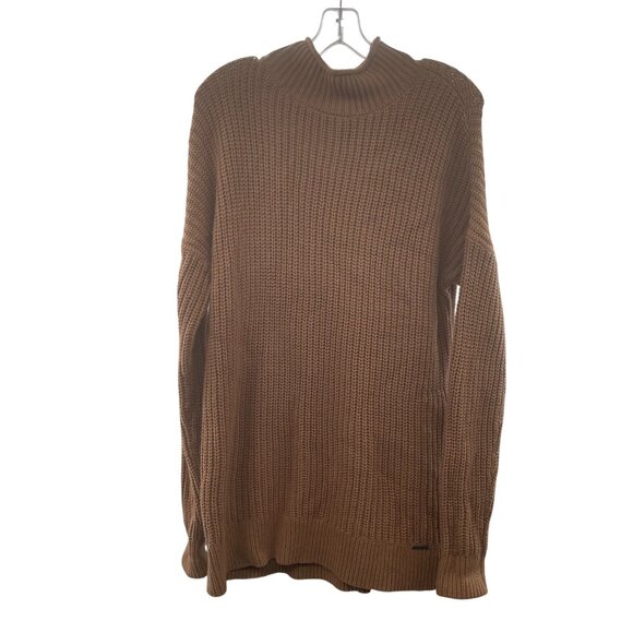Abercrombie & Fitch Women's Knit Pullover Sweater Mock Neck Tan Size Large - Picture 1 of 9